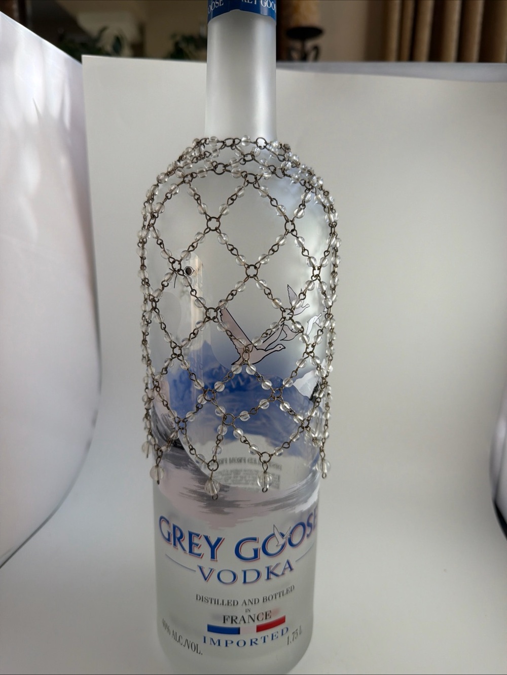 Bombay Wine Bottle Beaded Overlay Gift Wrapping